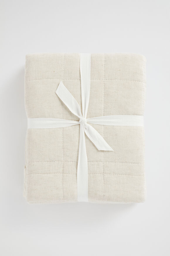 Quilted Standard Pillowcase  Flax Cross Dye  hi-res