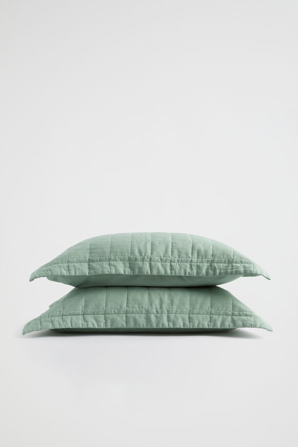 Quilted Standard Pillowcase  Sage Green  hi-res