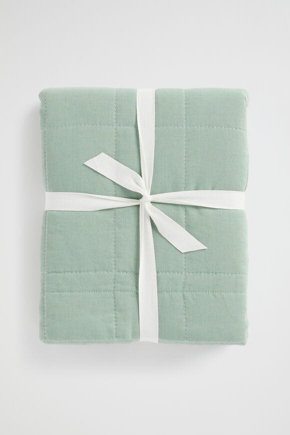 Quilted Standard Pillowcase  Sage Green  hi-res