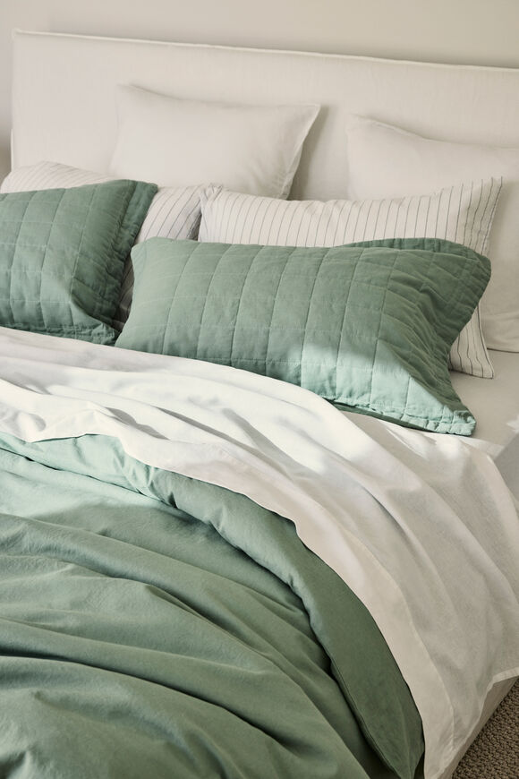 Quilted Standard Pillowcase  Sage Green  hi-res