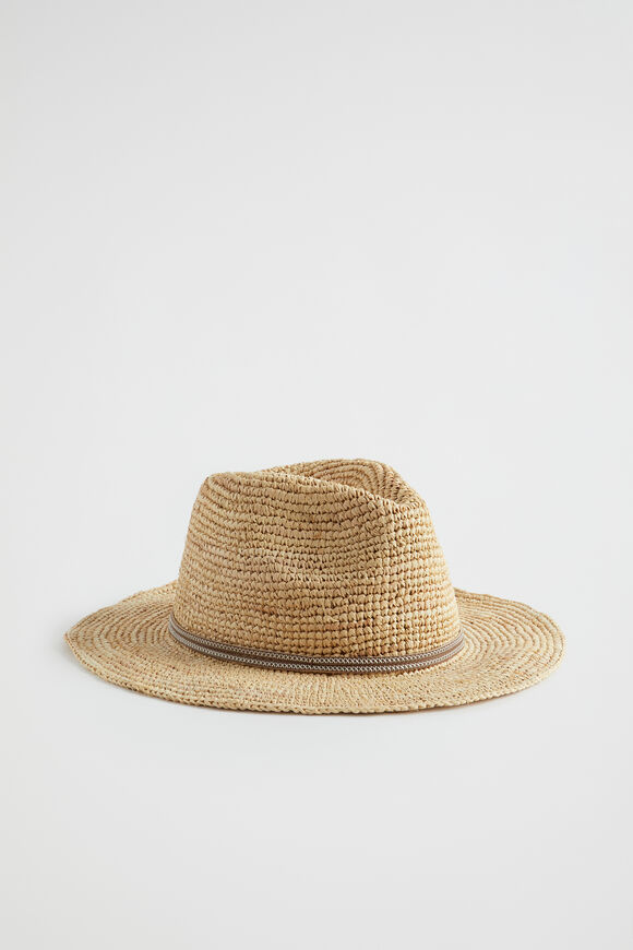 Raffia Stitch Detail Fedora  Cookie  hi-res