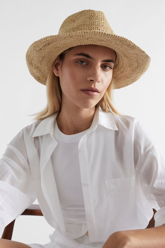 Raffia Stitch Detail Fedora  Cookie  hi-res