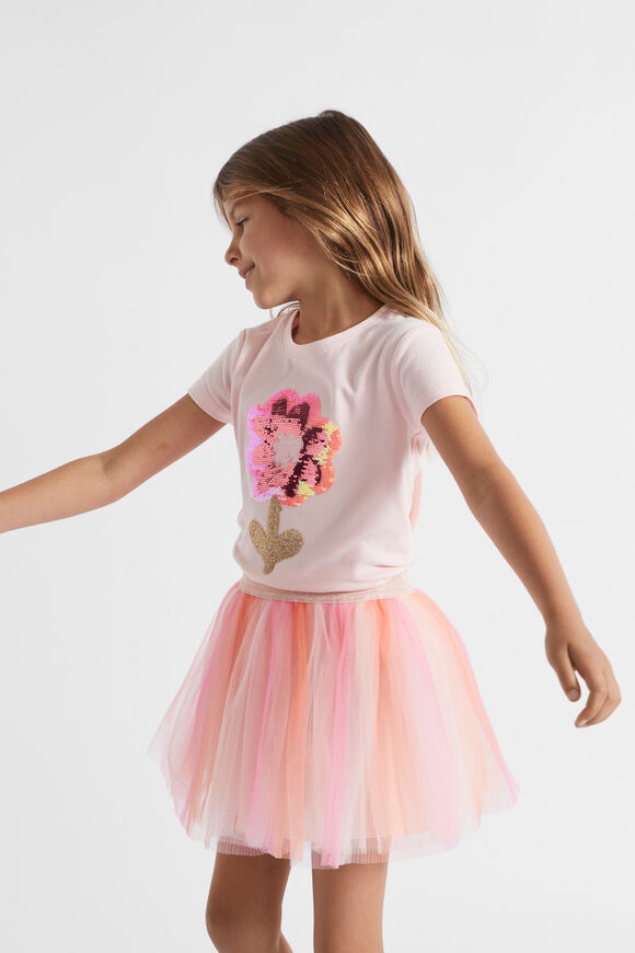 Multi Daisy Sequin Tee  Dusty Rose  hi-res