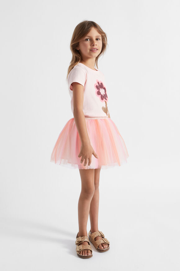 Multi Daisy Sequin Tee  Dusty Rose  hi-res