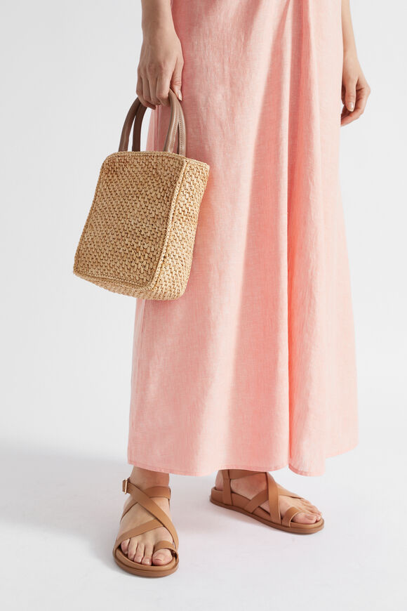 Monochrome Logo Raffia Mini Tote  Natural  hi-res
