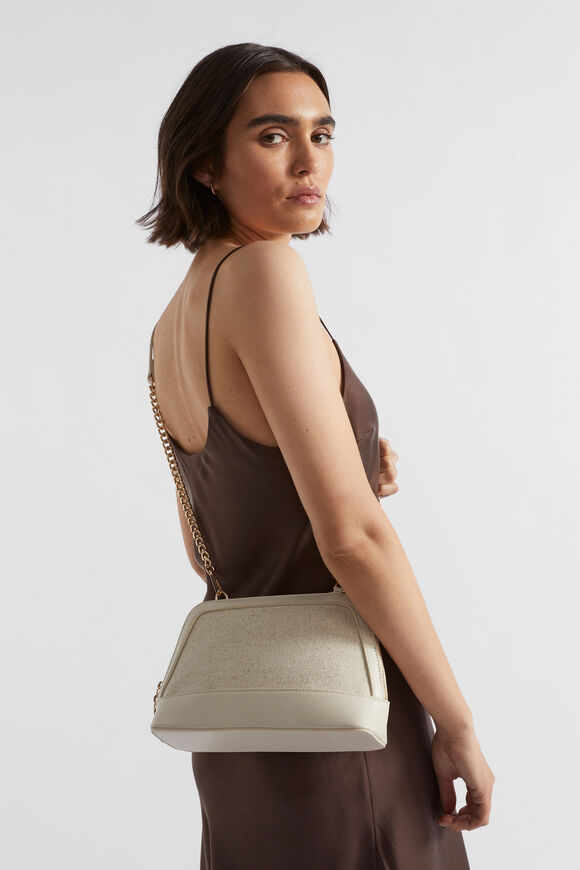 Canvas Crossbody Bag  Stone  hi-res