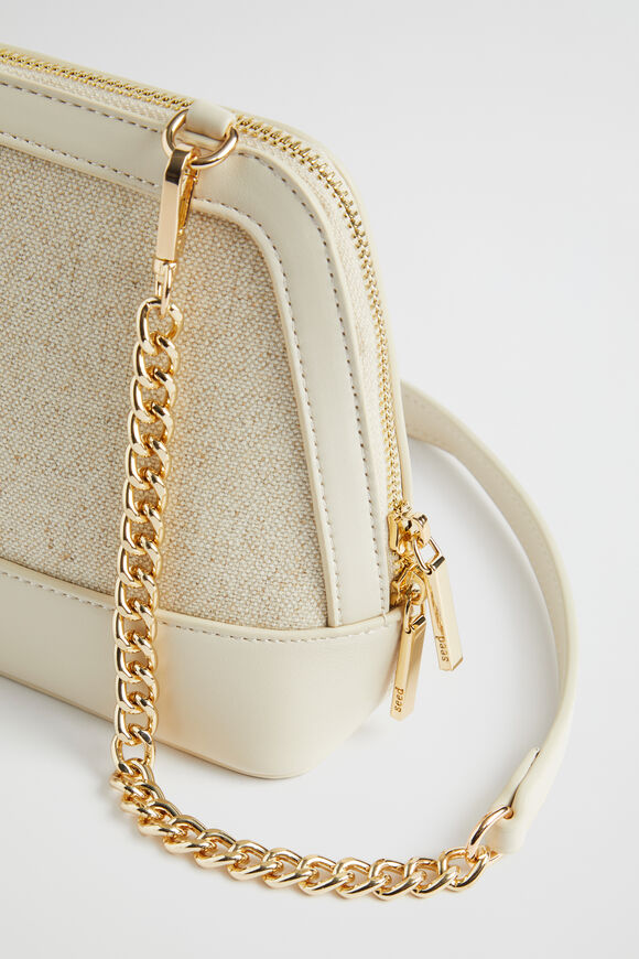 Canvas Crossbody Bag  Stone  hi-res