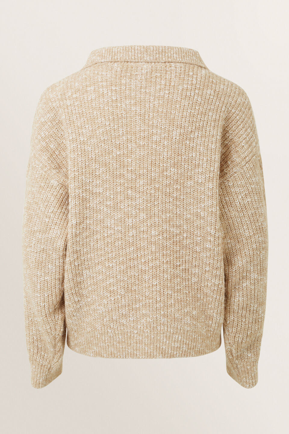 Cable Knit Zip Sweater  Cappuccino