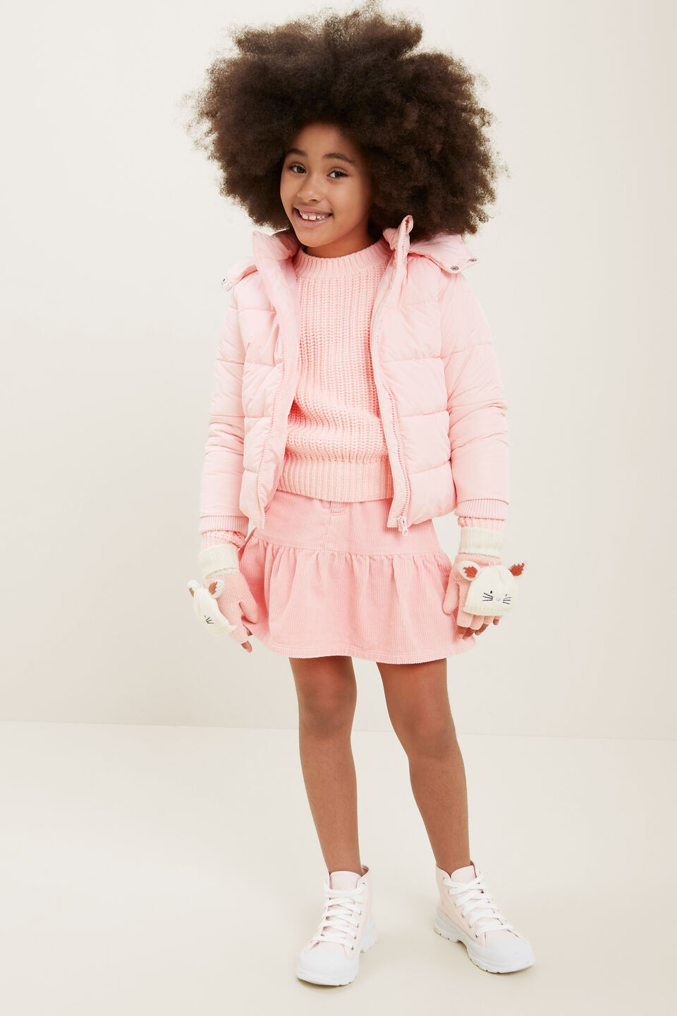 Sporty Puffer Jacket  Dusty Rose