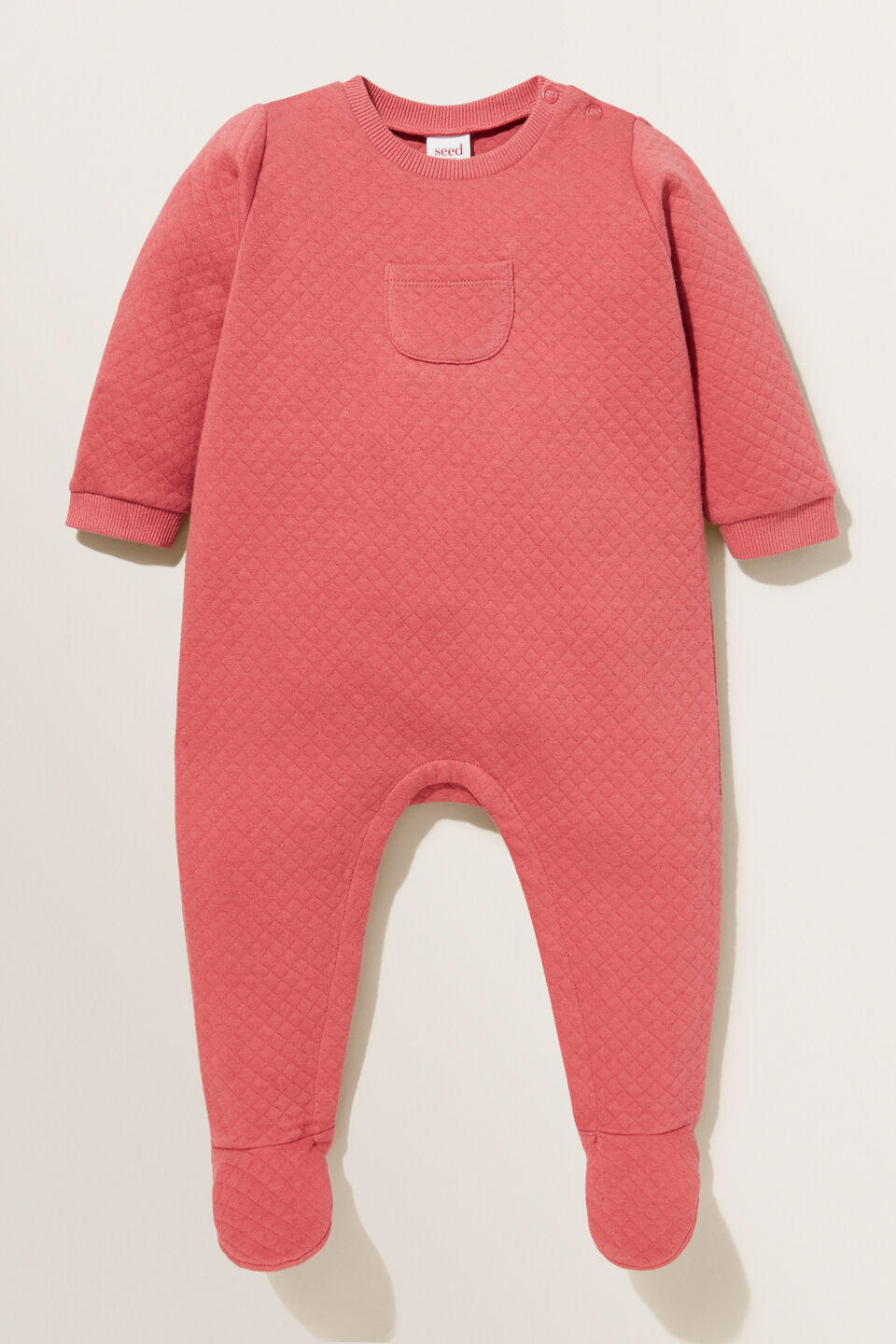 Quilted Pocket Jumpsuit  Strawberry Jam