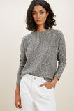 Marle Rib Long Sleeve Top  Black Cream Marle  hi-res