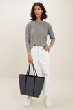 Marle Rib Long Sleeve Top  Black Cream Marle  hi-res