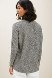 Marle Rib Long Sleeve Top  Black Cream Marle  hi-res