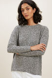 Marle Rib Long Sleeve Top  Black Cream Marle  hi-res