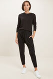 Waffle Side Split Top  Black  hi-res