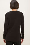 Waffle Side Split Top  Black  hi-res