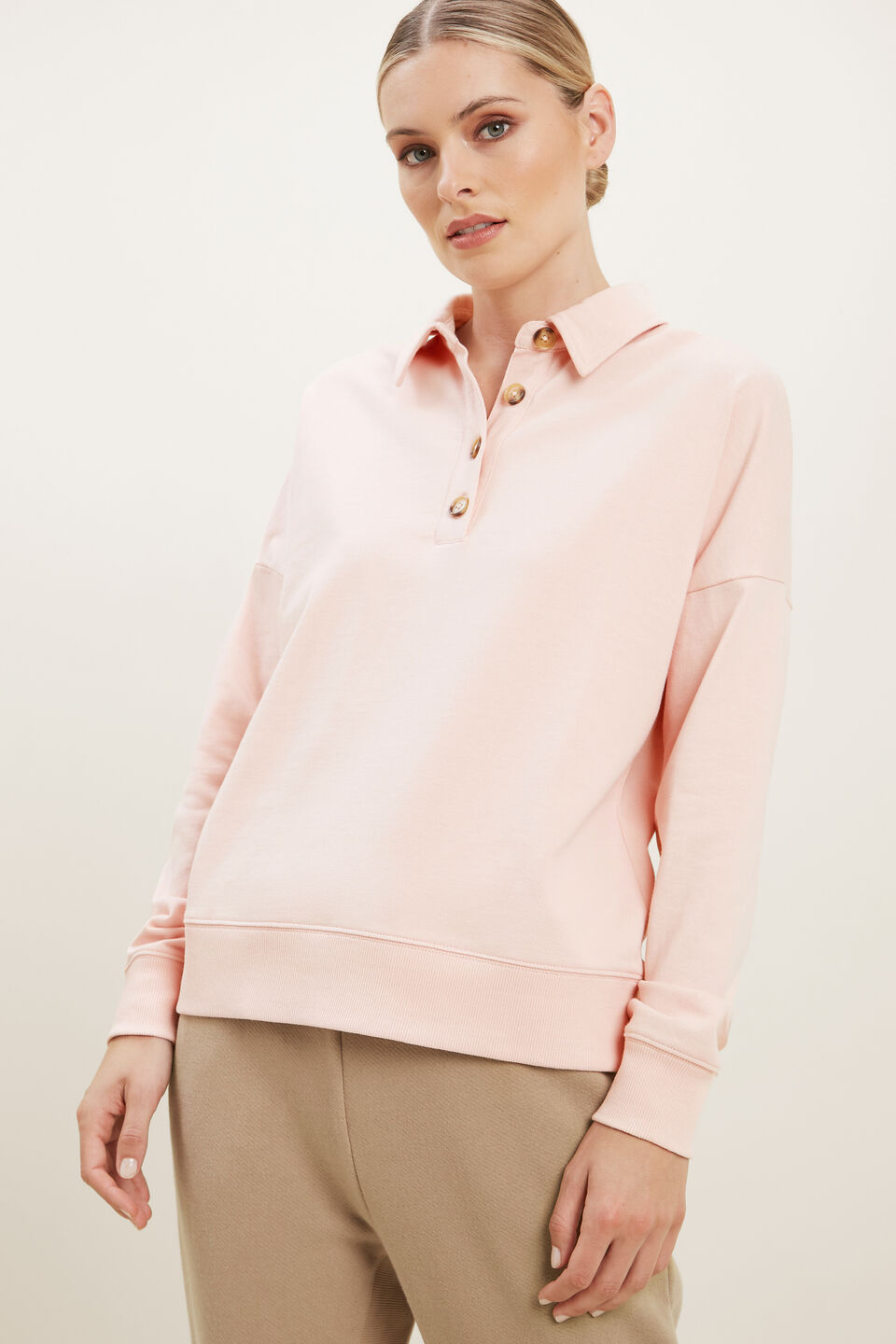 Rugby Sweater  Ash Pink