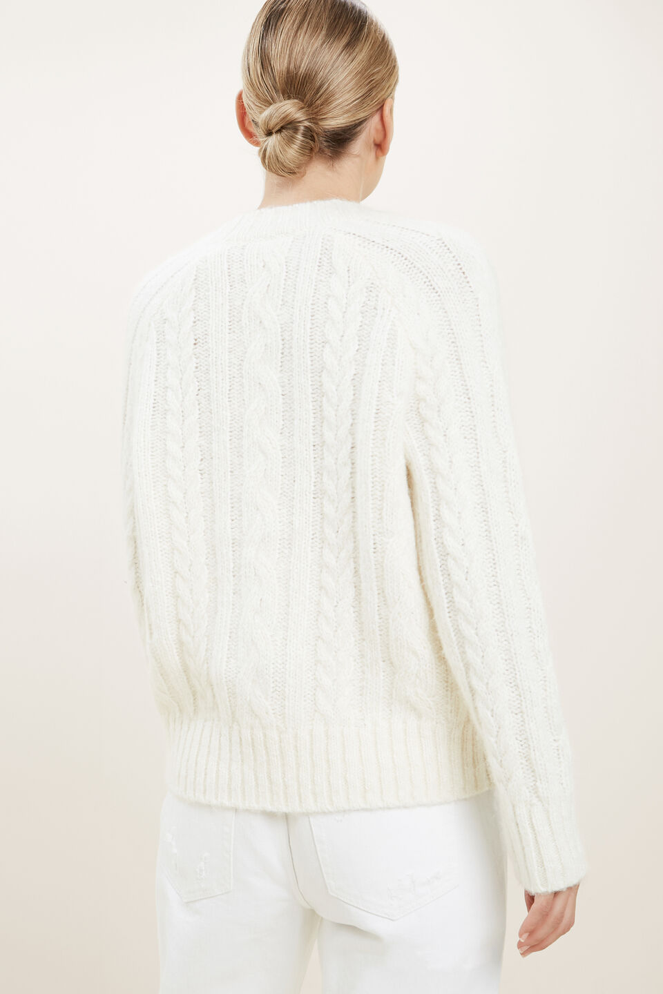 Cable Knit Cardigan  Cloud Cream