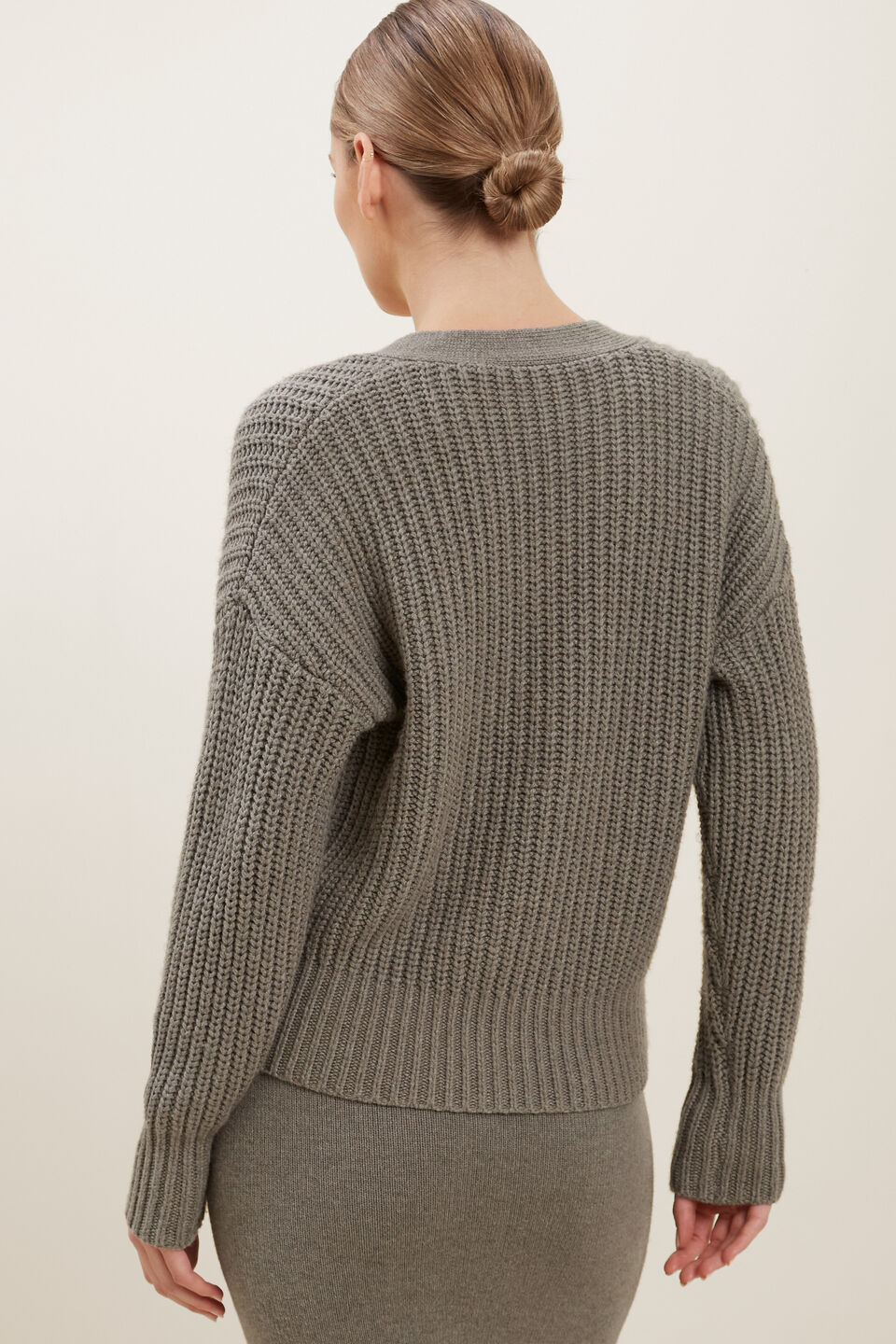 Marle Button Down Cardigan  Olive Khaki Marle