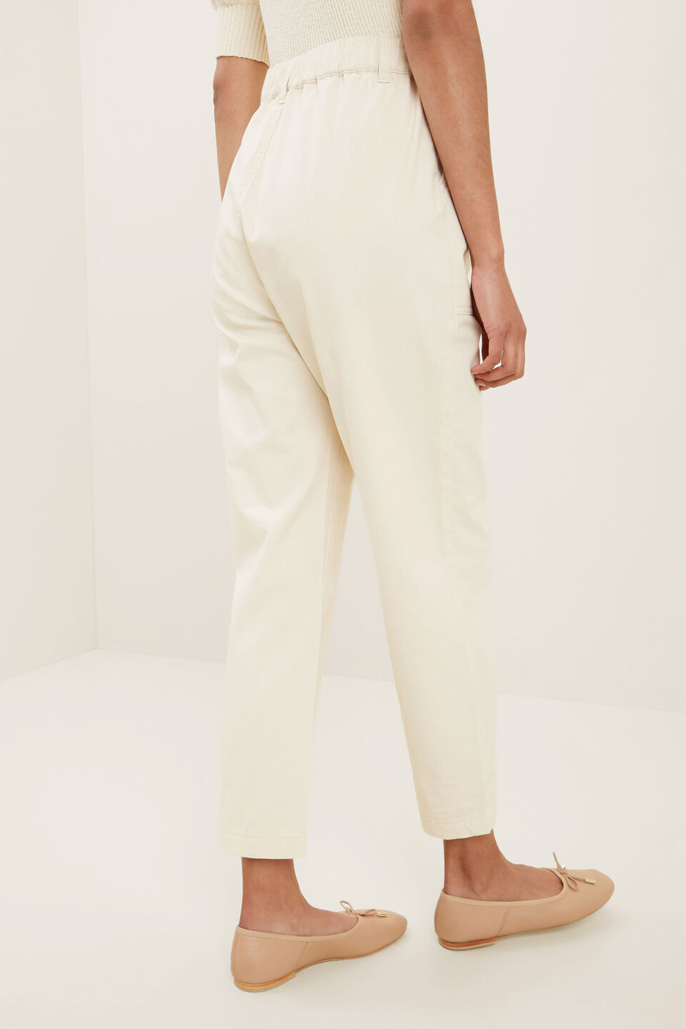 Elasticated Cotton Jogger  French Beige