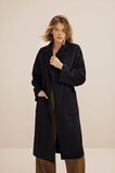 Wool Boyfriend Coat  Black  hi-res