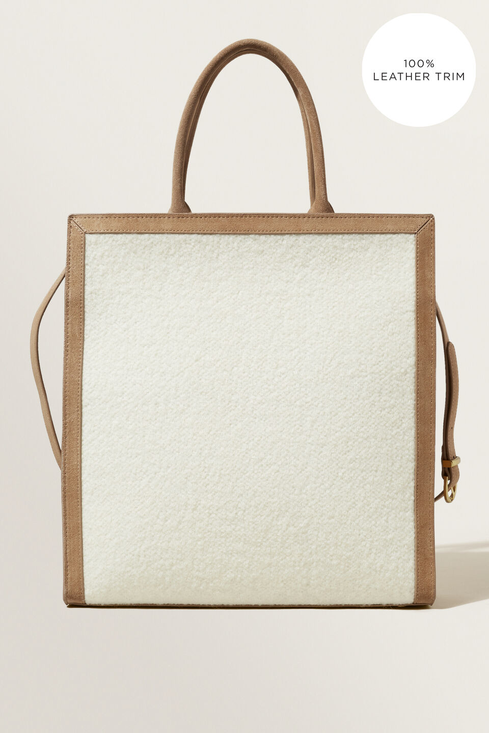Shearling Tote  Honey Dew Cream