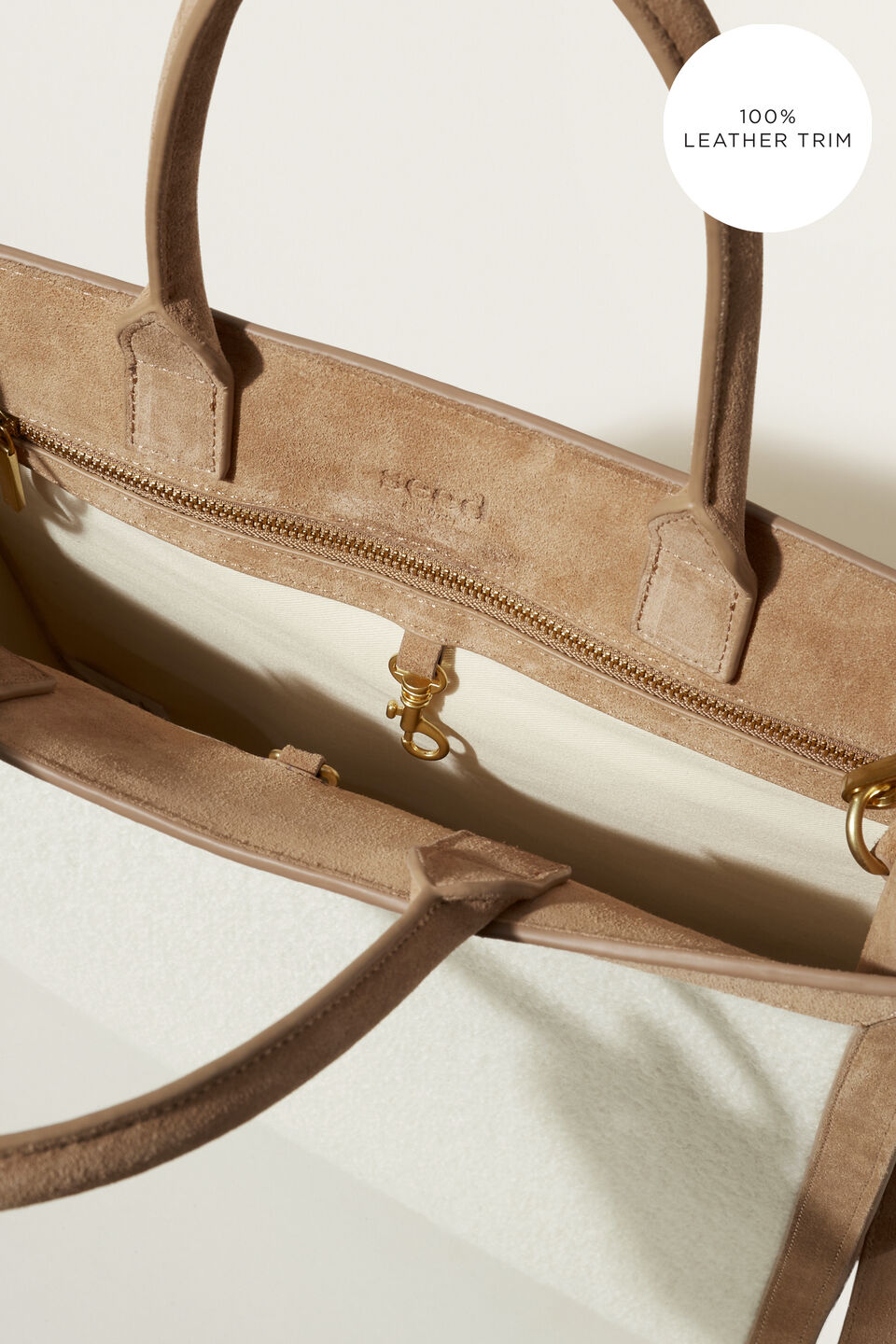 Shearling Tote  Honey Dew Cream