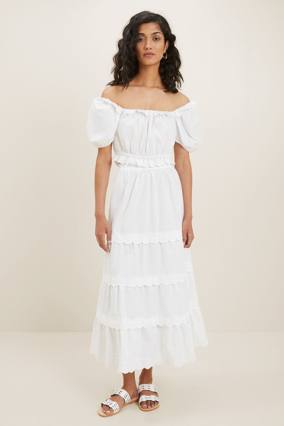 Scallop Trim Top  Whisper White