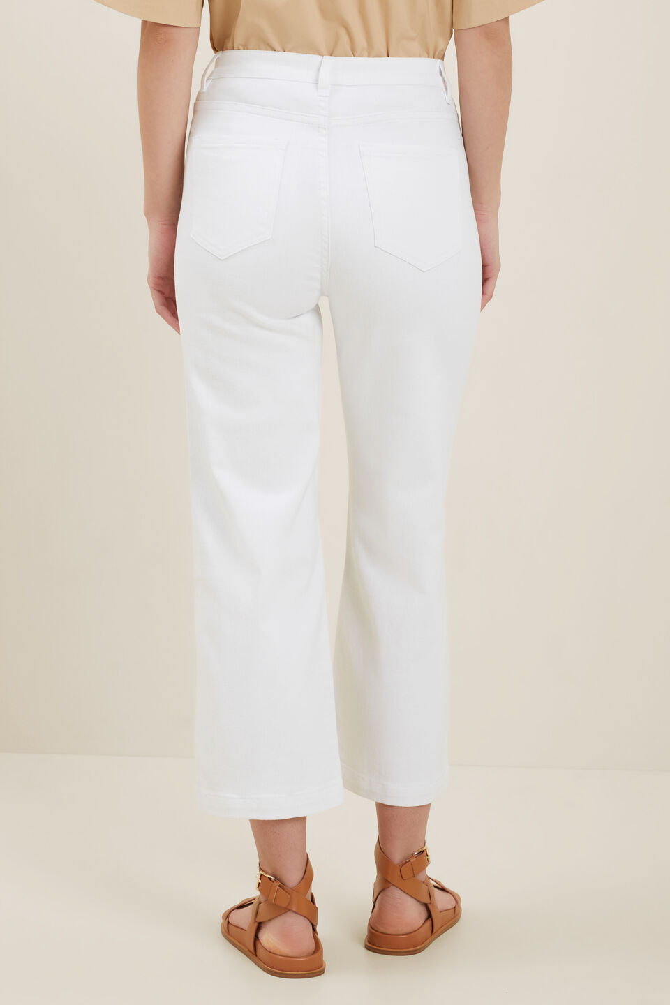 Front Pocket Crop Jeans  White