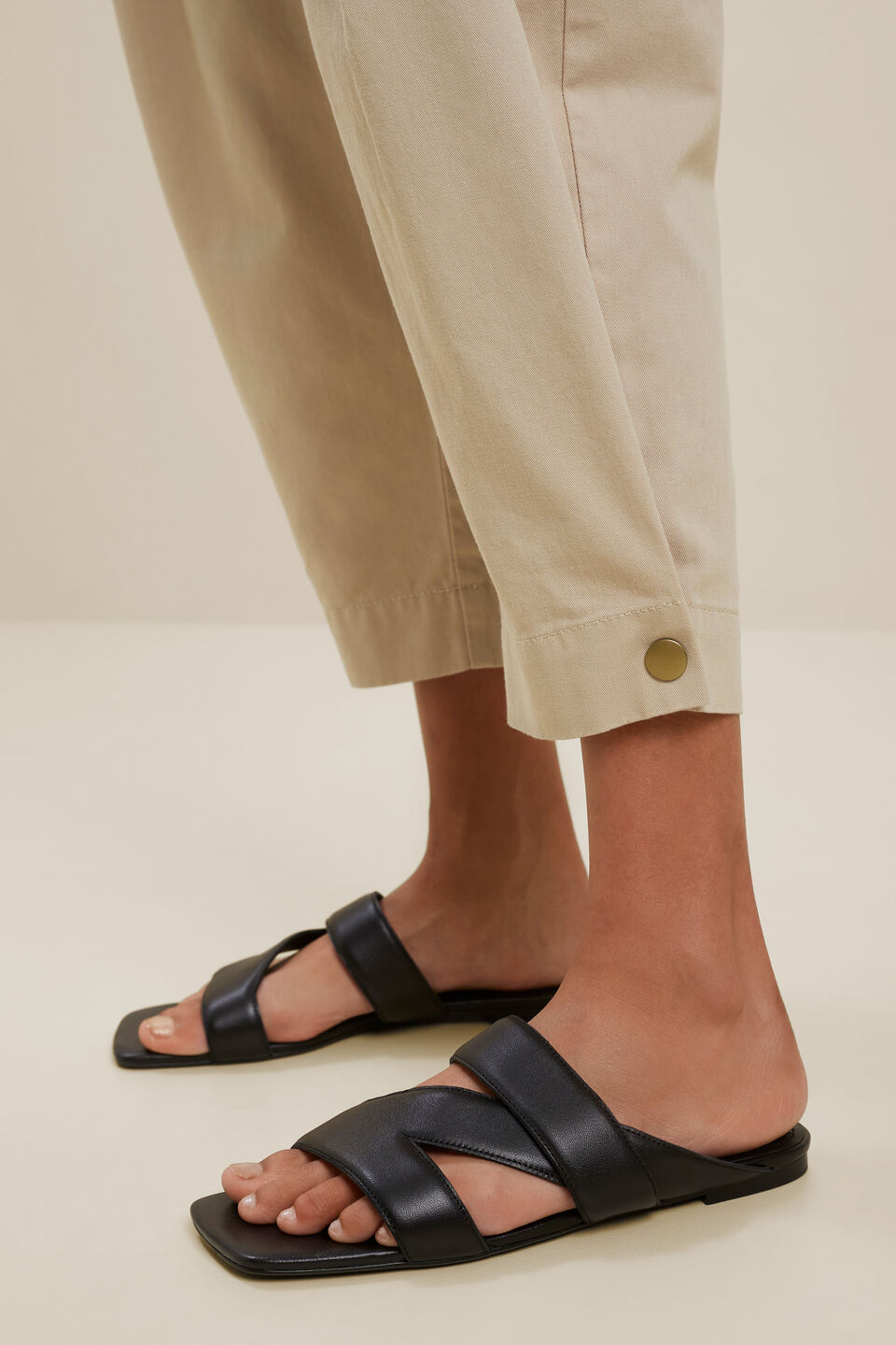 Maya Leather Sandal  Black