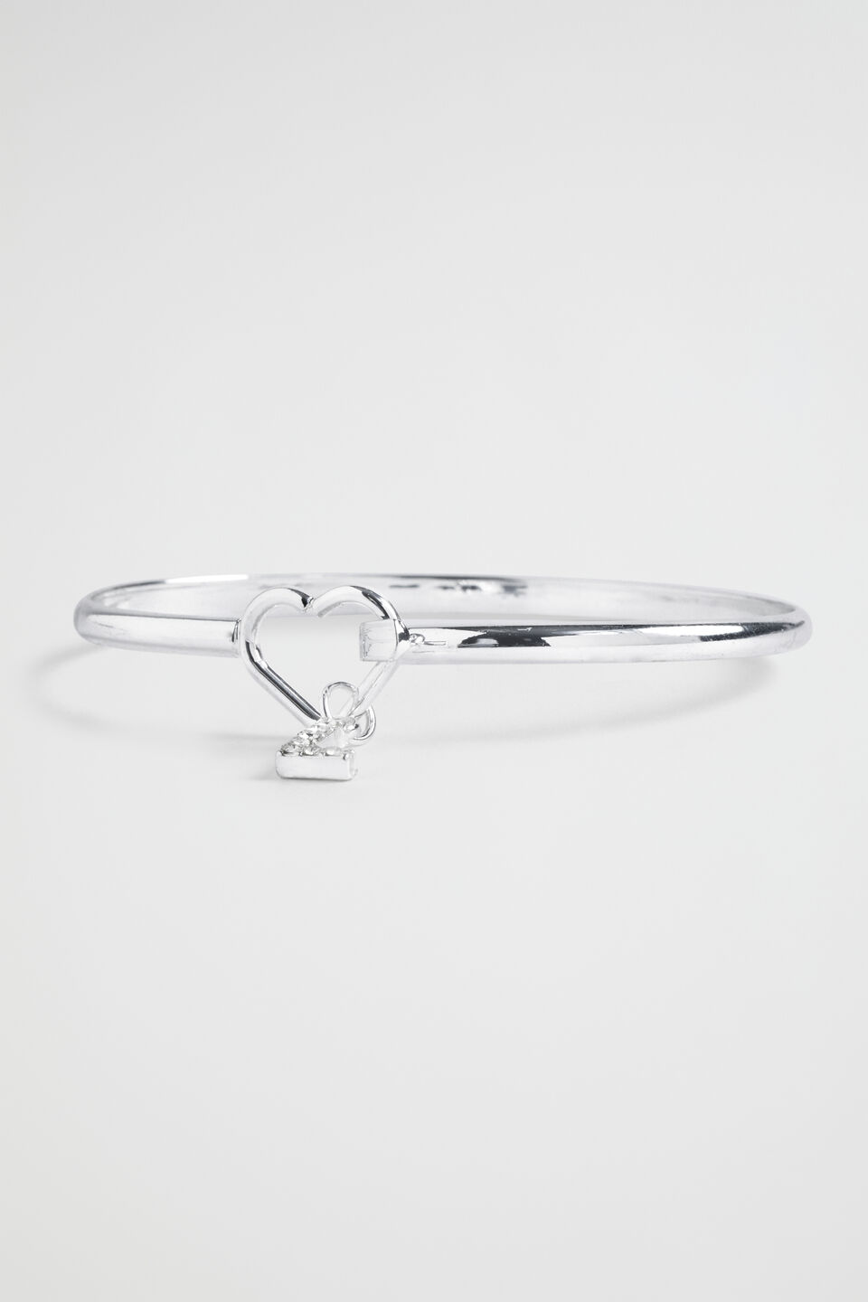 Silver Initial Bangle  L