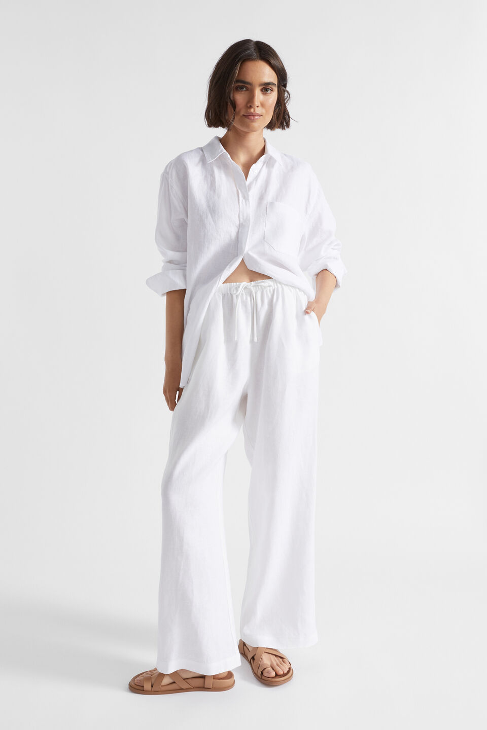 Core Linen Wide Leg Tie Pant | Seed Heritage