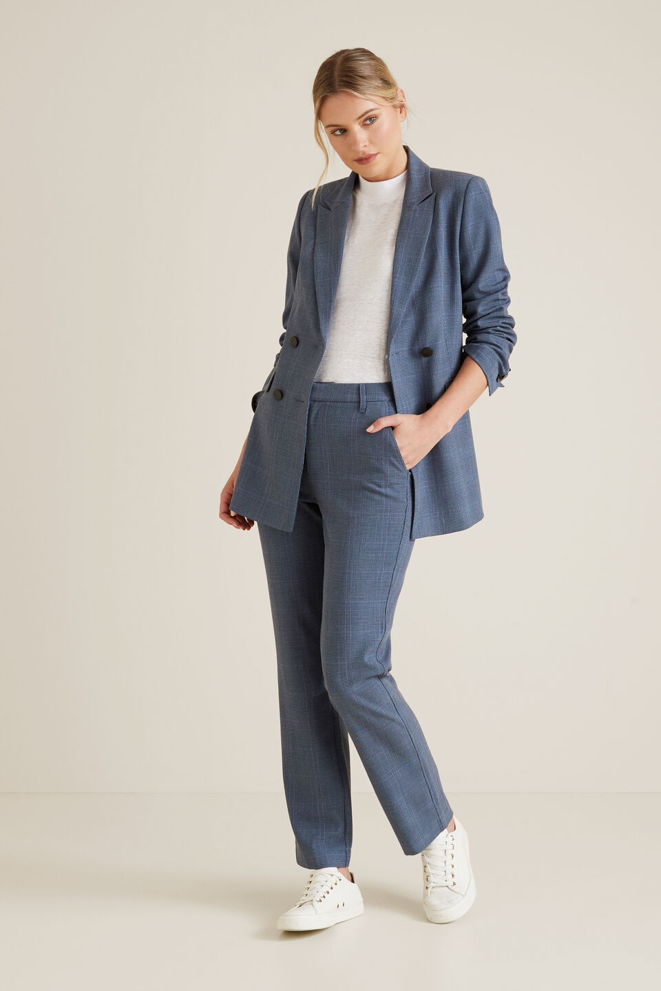 Blue Iris Check Blazer  