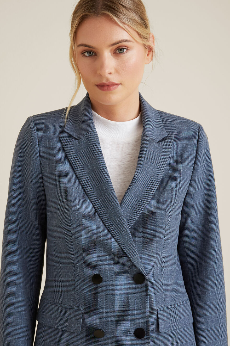 Blue Iris Check Blazer  
