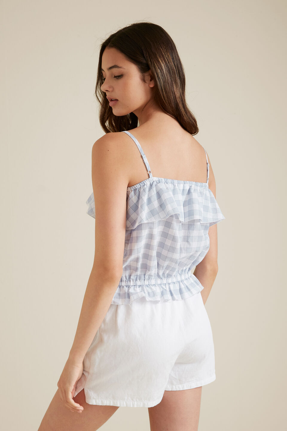 Gingham Cami  Arctic Blue