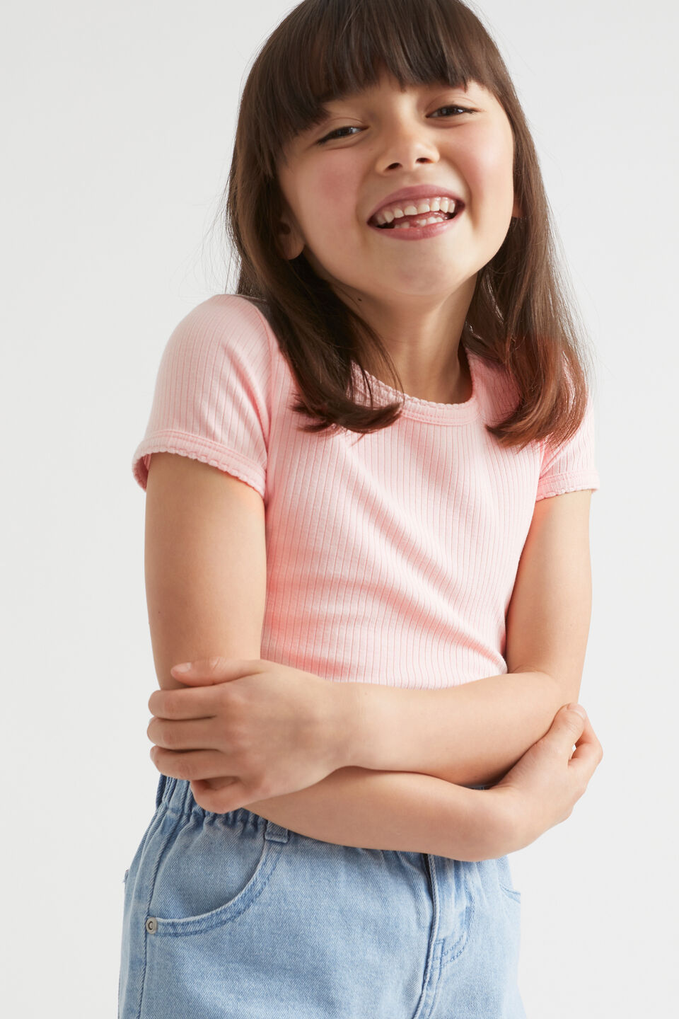 Core Summer Rib Tee  Dusty Rose