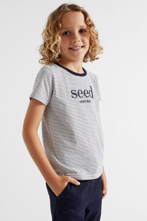 Core Logo Tee  Blue Stripe  hi-res