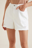 Raw Hem Denim Short  White  hi-res