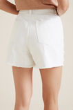 Raw Hem Denim Short  White  hi-res