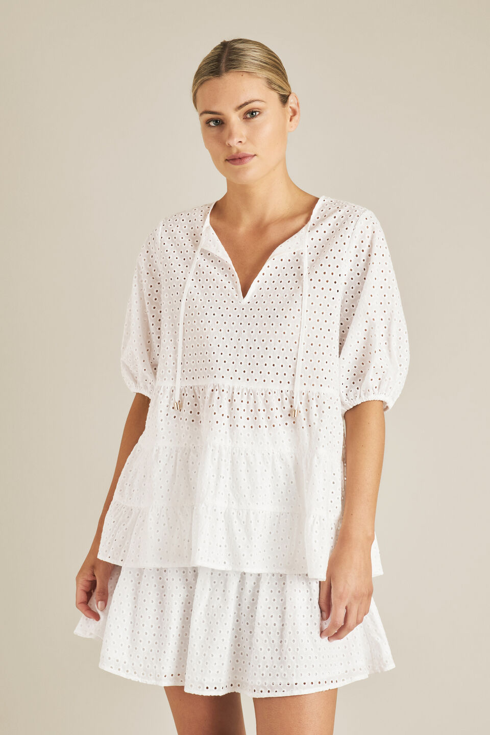 Tiered Broderie Top  