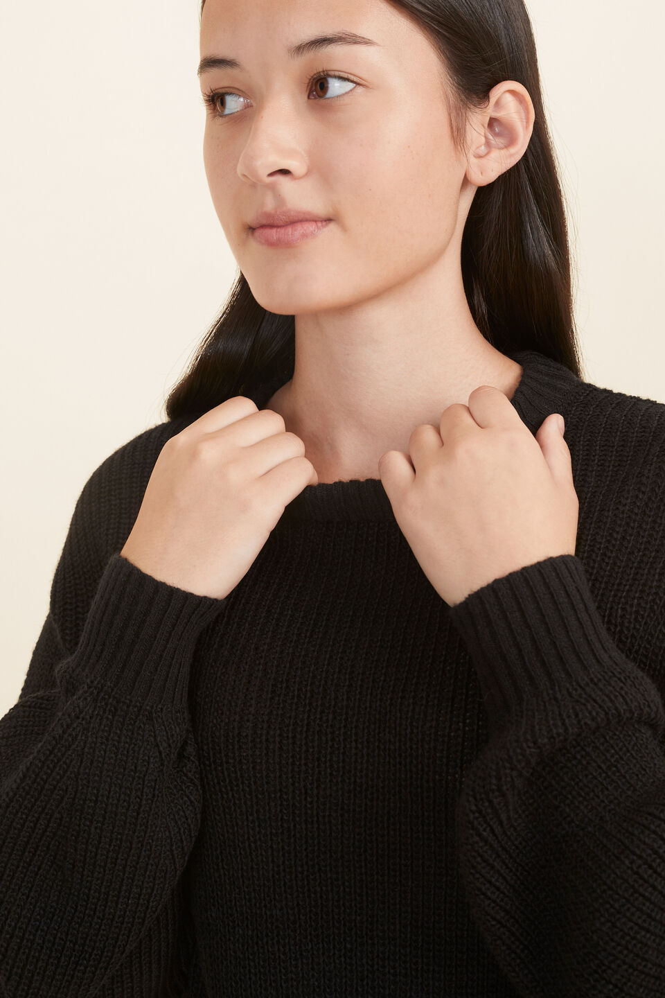 Crop Knit  Black