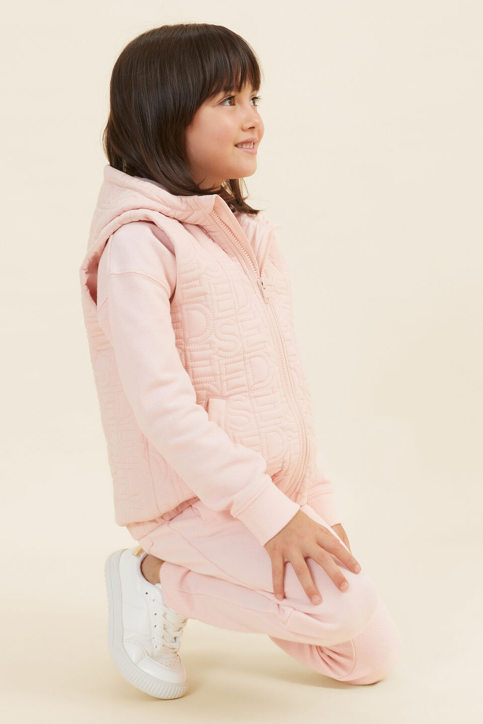 Core Logo Puffer Vest  Dusty Rose