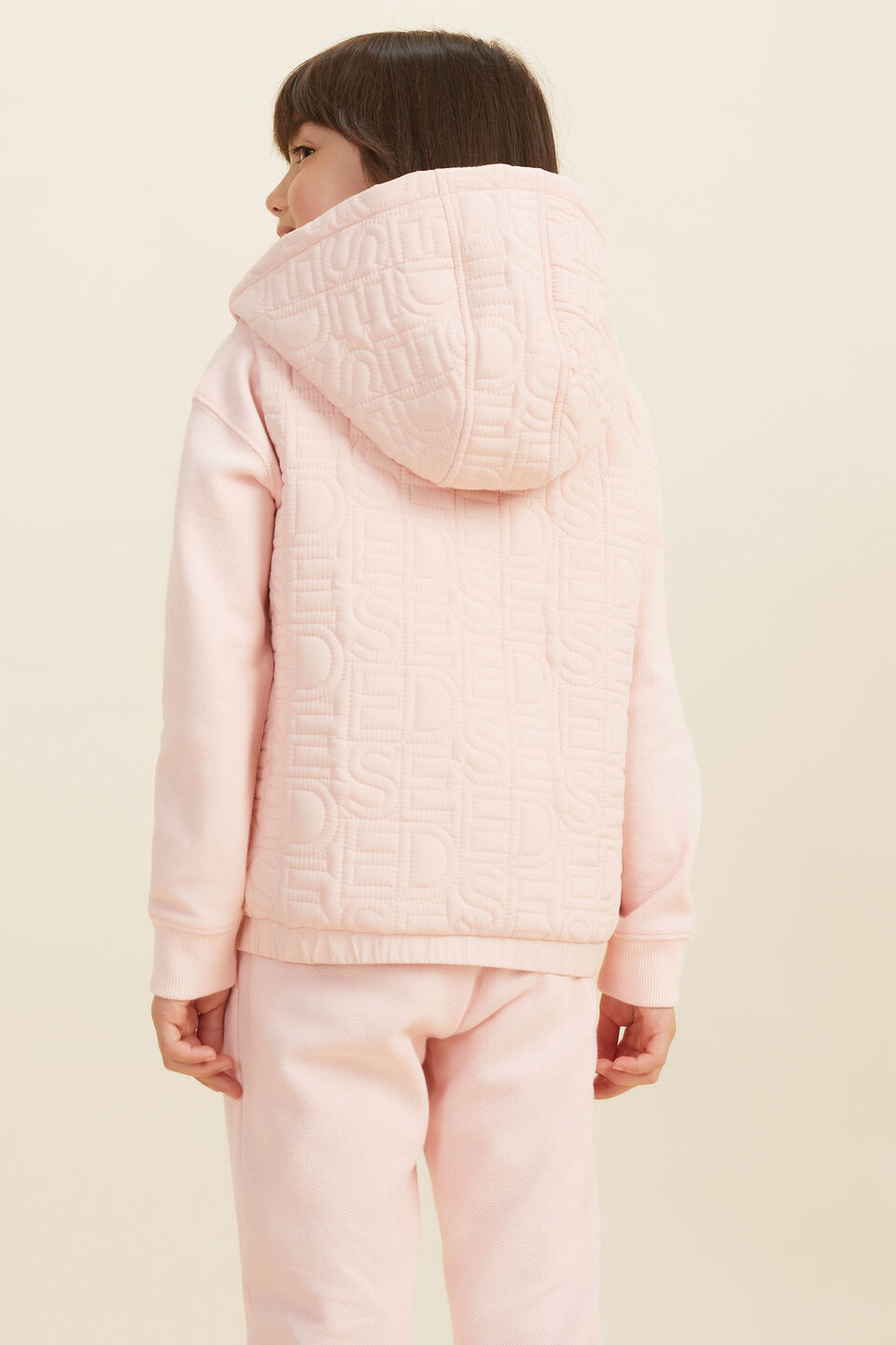 Core Logo Puffer Vest  Dusty Rose
