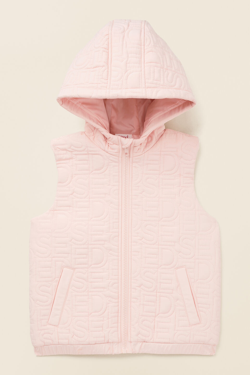 Core Logo Puffer Vest  Dusty Rose