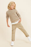 Waffle Crew Knit  Light Oak  hi-res
