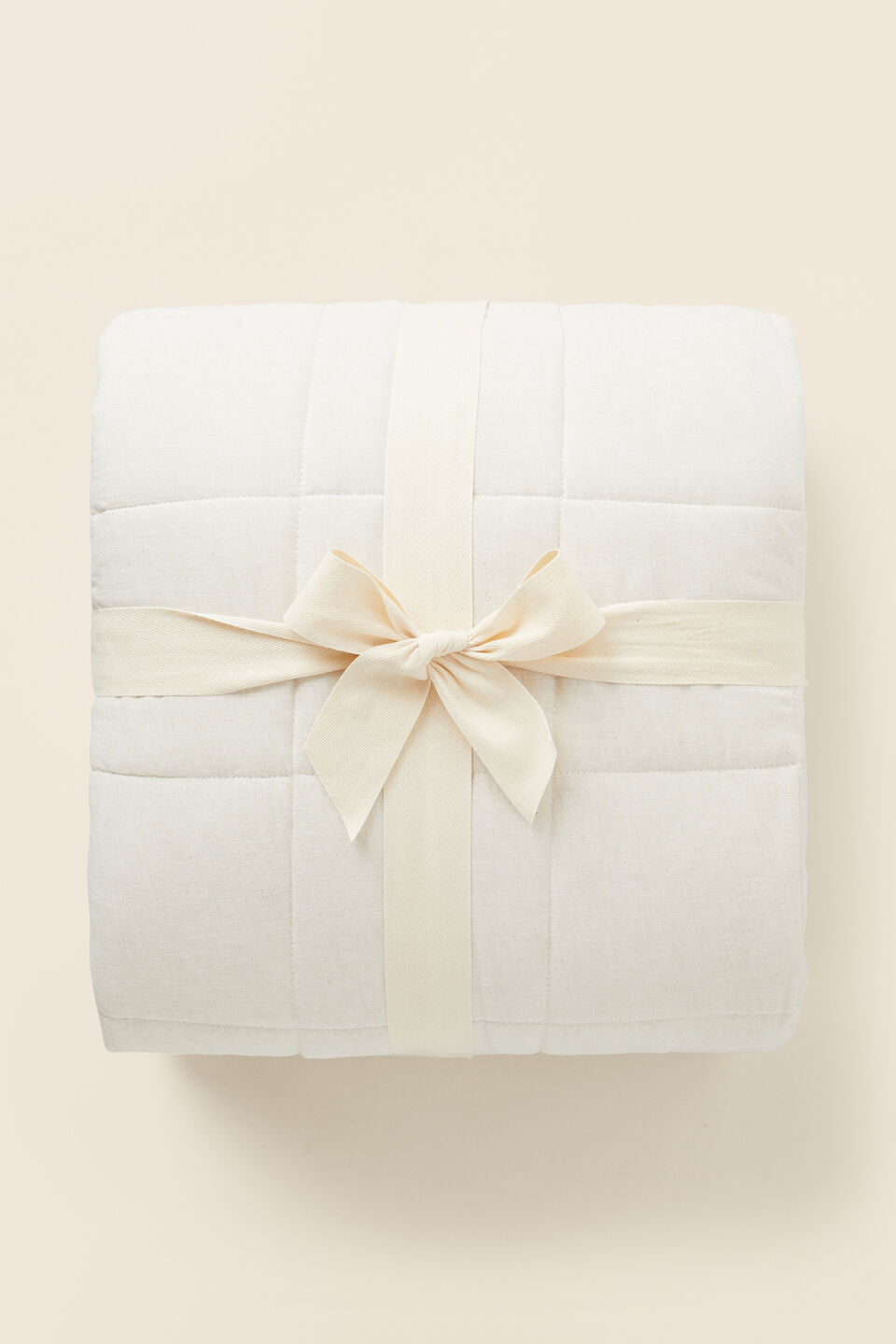 Alba Quilted Coverlet  Flax Cross Dye