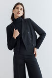 Wool Blend Cropped Suiting Jacket  Deep Navy  hi-res