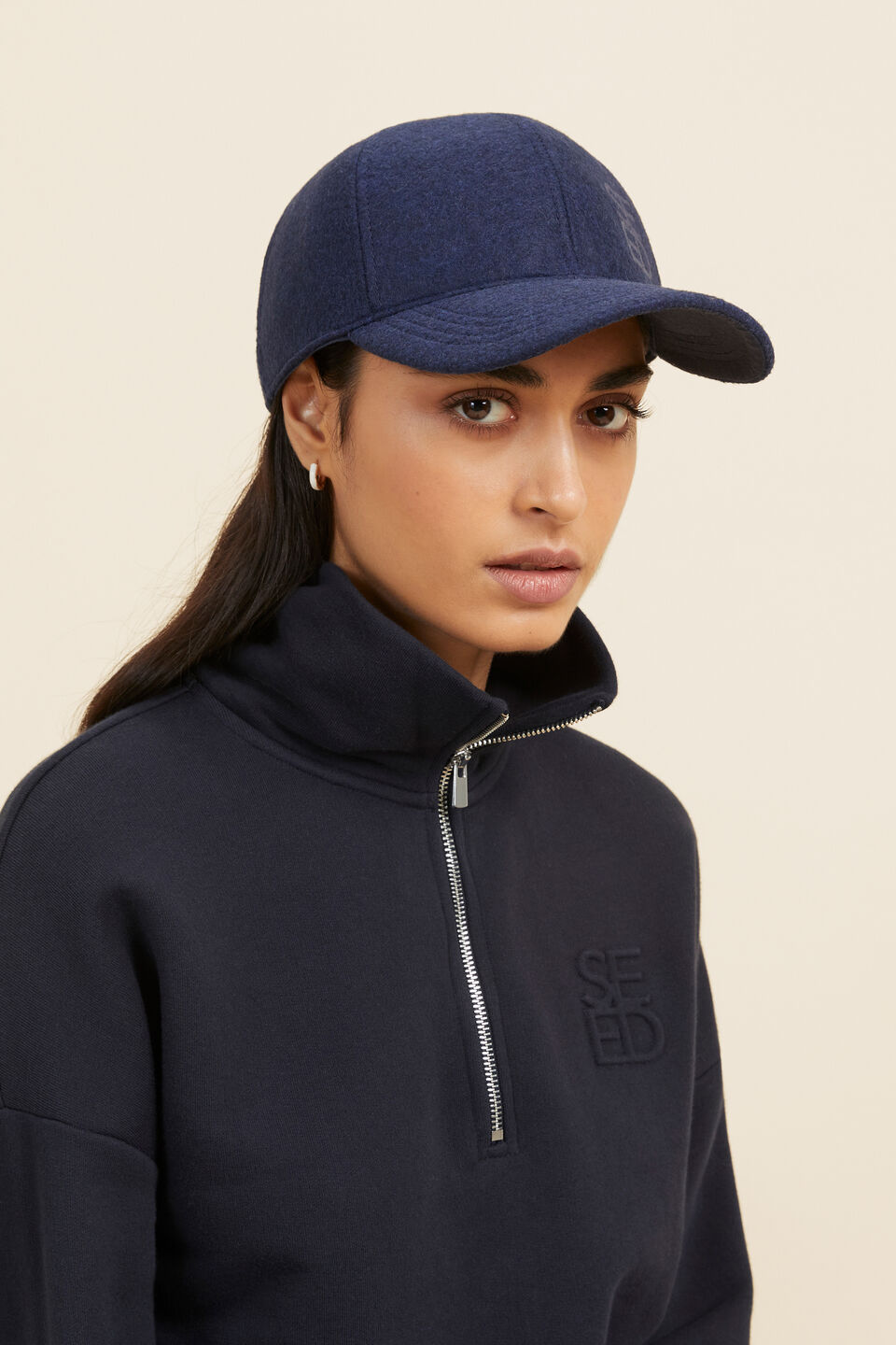 Seed Logo Felt Cap  Deep Navy