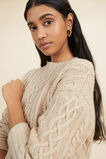 Cable Stitch Sweater  Pebble Cream Marle  hi-res