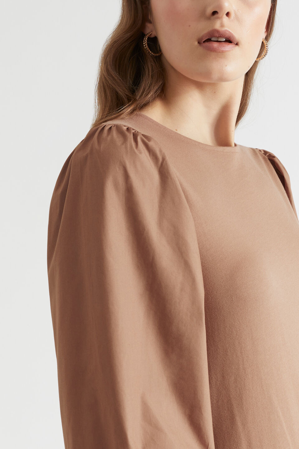 Jersey Splice Midi Dress  Chocolate Malt